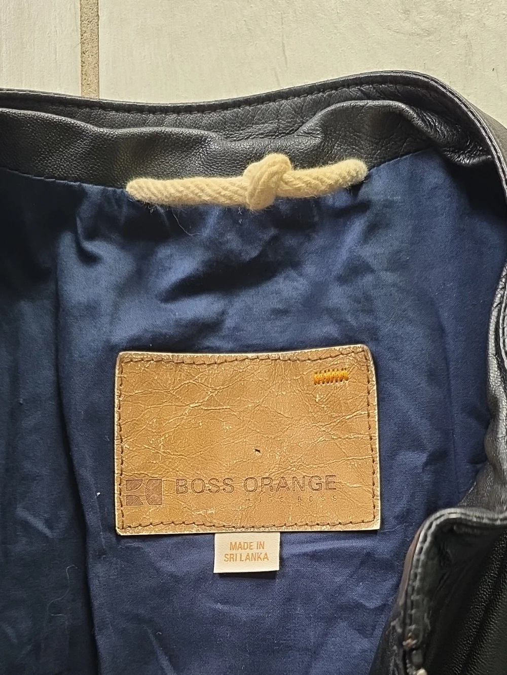 Hugo Boss Orange Leather Jacket.